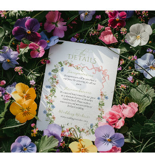 Floral Bow Garden Rustic Elegant Photo Wedding Enclosure Card