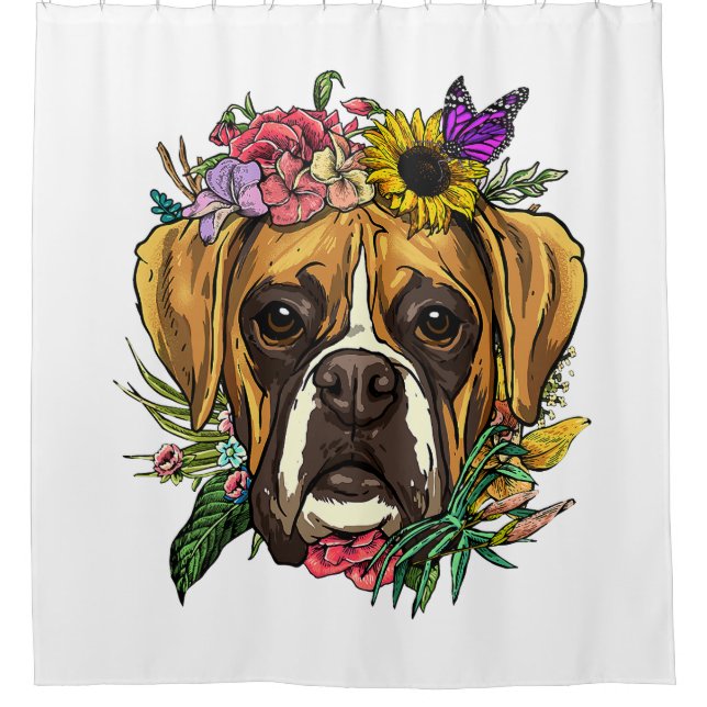 Floral Boxer Dog Botanical Plant Flower Pet Boxer  (Front)
