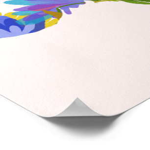 Floral Brain Design Poster