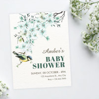 Floral branch bird spring baby shower