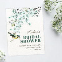 Floral branch bird spring bridal shower