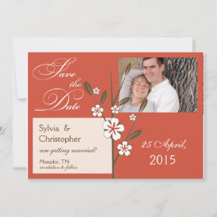 Floral Branch - photo save the date card