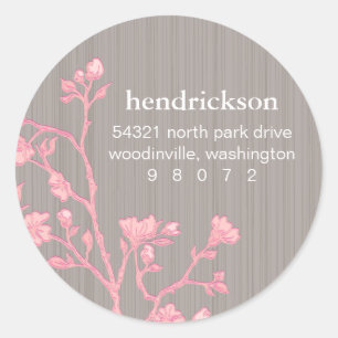 Floral Branch Round Address Label