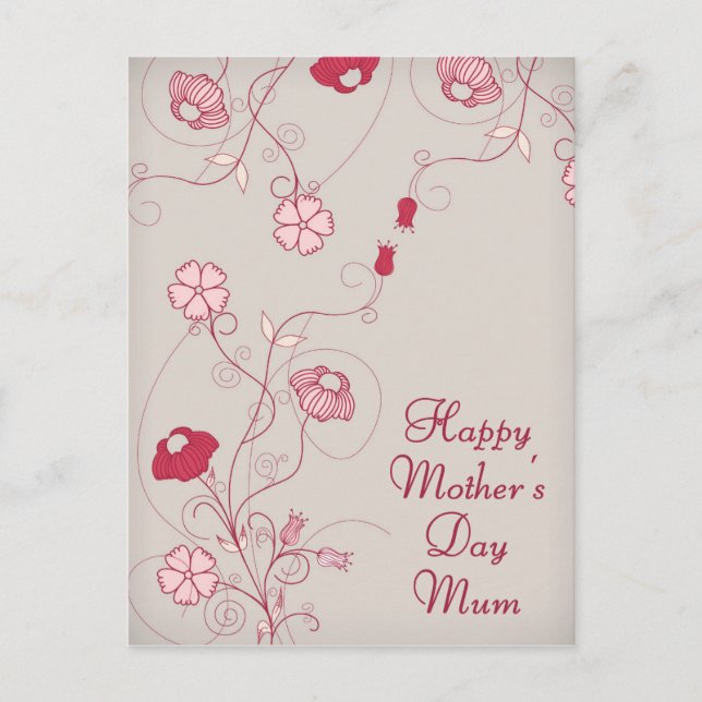 Floral Branches Mothers Day Greetings Postcard (Front)