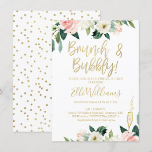 Floral Bridal & Bubbly Bridal Shower Invitation