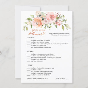 Floral Bridal Phone game/Wedding Scramble Invitation