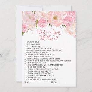 Floral Bridal Shower Cell Phone Game