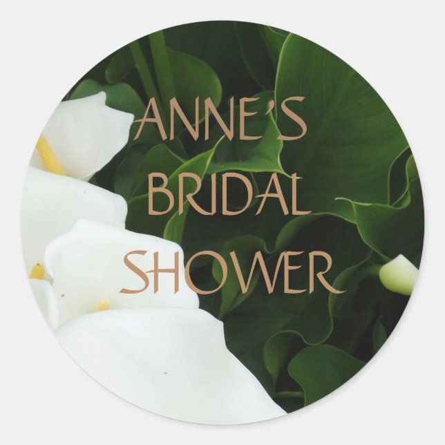 Floral  Bridal Shower Classic Sticker (Front)