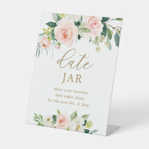 Floral Bridal Shower Date Jar Sign