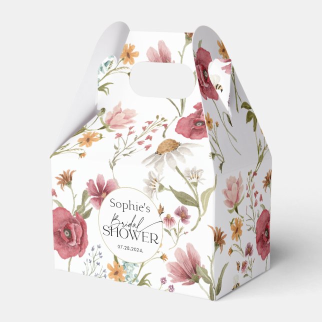Floral Bridal Shower  Favor Box (Back Side)