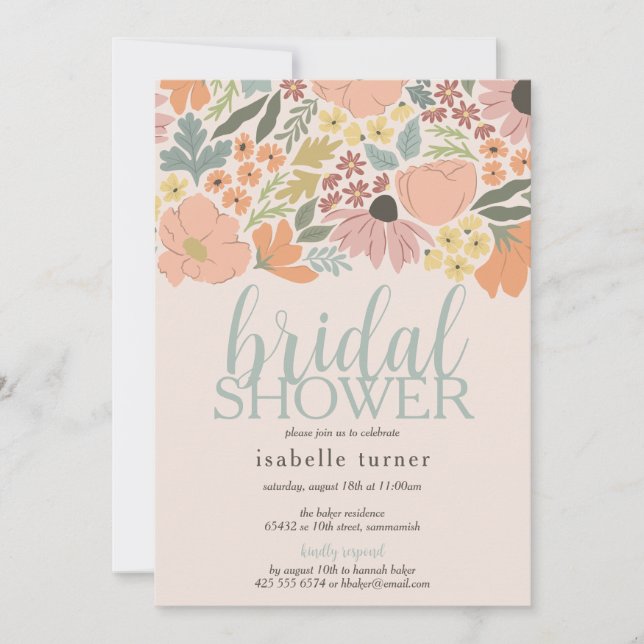 Floral Bridal Shower  Invitation (Front)