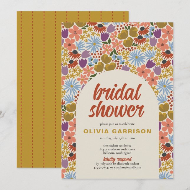 Floral Bridal Shower Invitation (Front/Back)