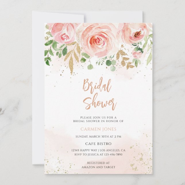 Floral Bridal Shower Invitation (Front)
