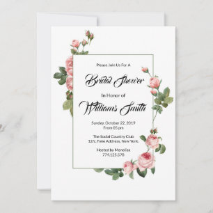 Floral Bridal Shower Invitation Card