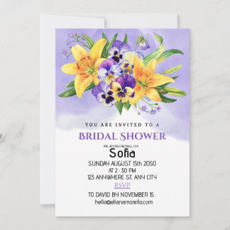 Floral Bridal Shower Invitation - Lily and Pansy