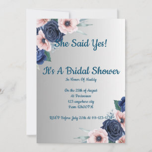 Floral bridal shower invitation,modern,boho. invitation