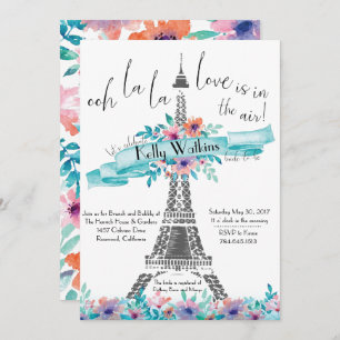 Floral Bridal Shower Invitation - Paris