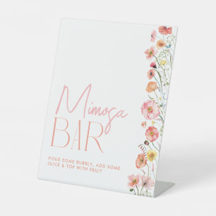 Floral Bridal Shower Mimosa Bar Sign Wildflowers