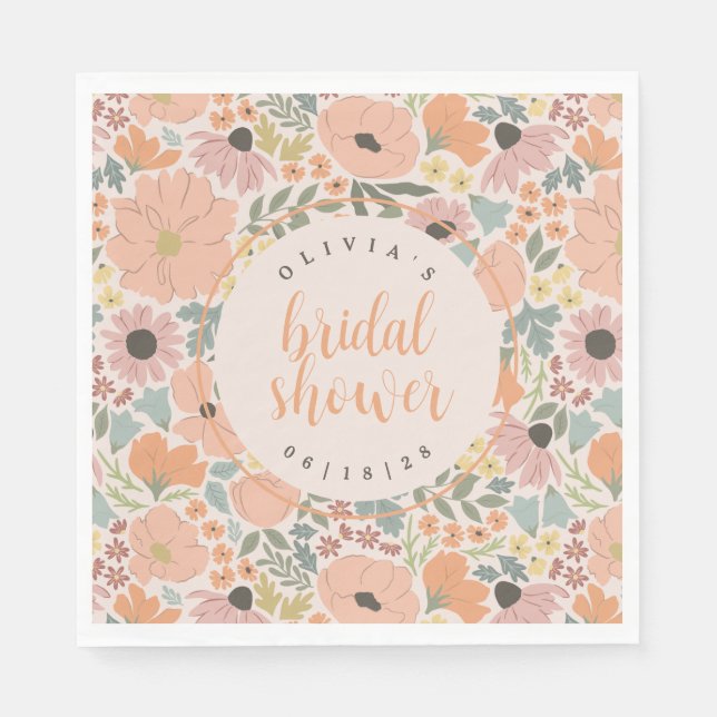 Floral Bridal Shower Napkin (Front)