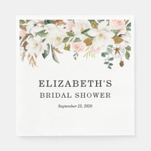 Floral Bridal Shower Napkins   Customized