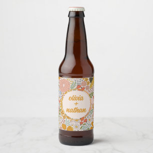 Floral Bridal Shower or Wedding Personalized Beer Bottle Label
