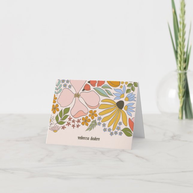 Floral Bridal Shower Personalized  Thank You Card (Front)