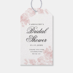 Floral Bridal Shower Pink Thank You Gift Tags