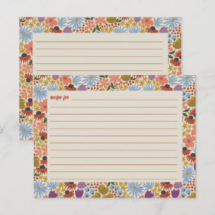 Floral Bridal Shower Recipe Card