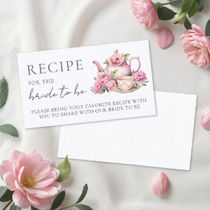 Floral Bridal Shower Recipe Enclosure Card