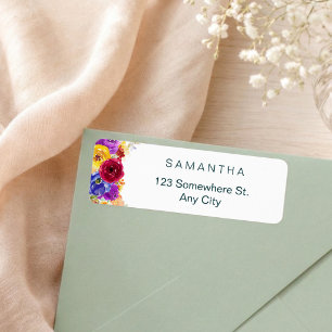 Floral Bridal Shower Return Address Label