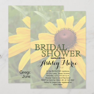 Floral Bridal Shower   Single Rudbeckia Photograph Invitation