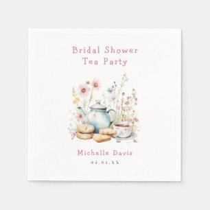 Floral Bridal Shower Tea Party Napkin
