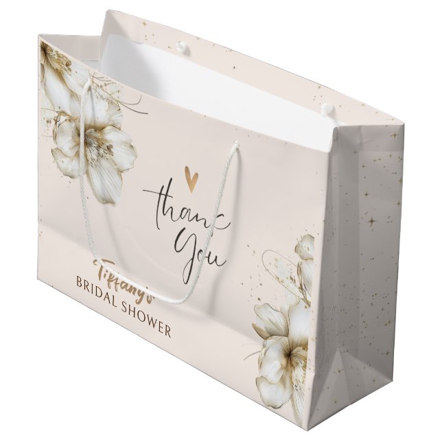  Floral Bridal Shower Thank You Bag (Front Angled)