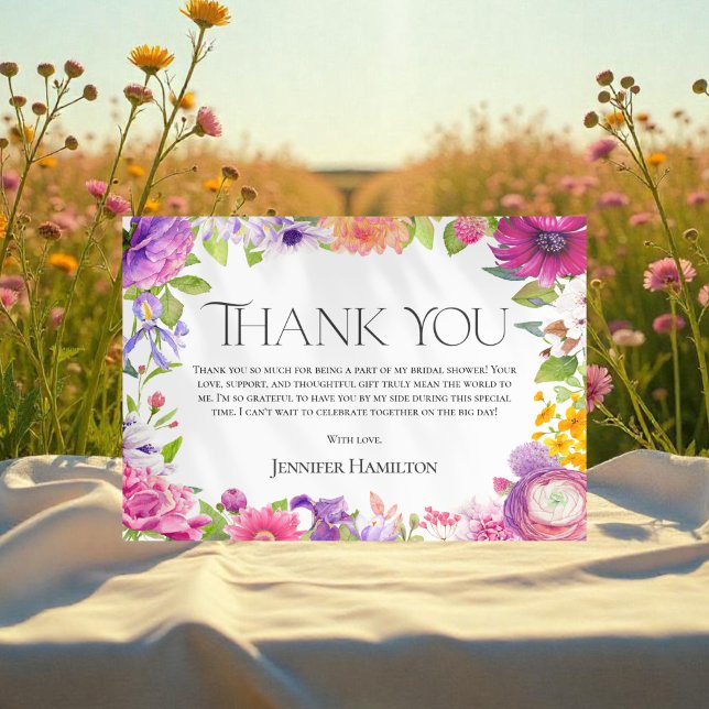 Floral Bridal Shower Thank you Card (Creator Uploaded)