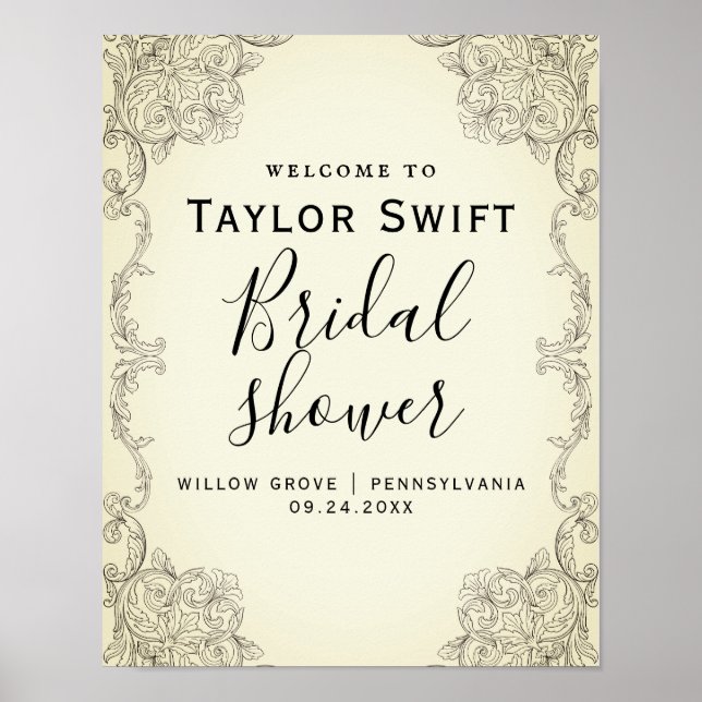 Floral Bridal Shower Welcome Poster (Front)