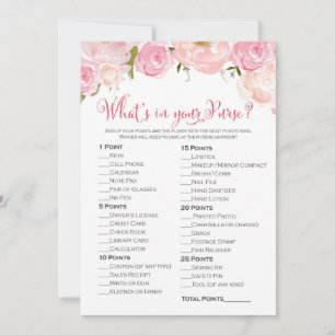 Floral Bridal Shower What's in Your Purse