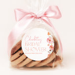 Floral Bridal Shower Wildflower Poppies Favour Classic Round Sticker<br><div class="desc">A pretty floral Favour Stickers for your bridal shower,  featuring pink poppies and wildflowers. Matching items available.</div>