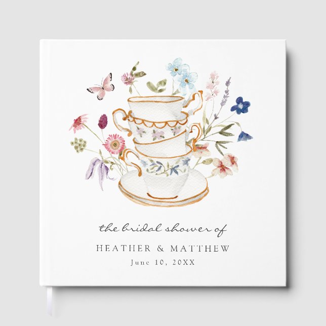 Floral Bridal Tea Guest Book (Front)