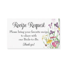 Floral Bridal Wedding Shower Recipe Request 
