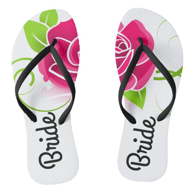 Floral Bride Flip Flops (Footbed)
