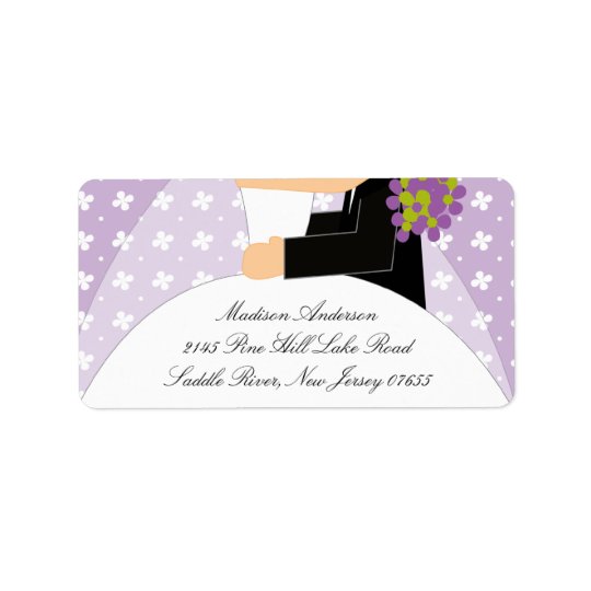 Floral Bride & Groom Return Address Label