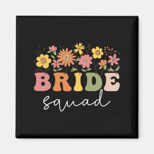 Floral Bride Squad Wildflower Wedding Bachelorette Magnet