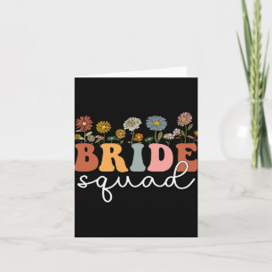 Floral Bride Squad Wildflowers Flowers Groovy Bach Card