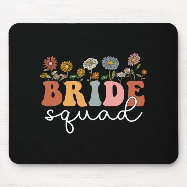 Floral Bride Squad Wildflowers Flowers Groovy Bach Mouse Pad (Front)
