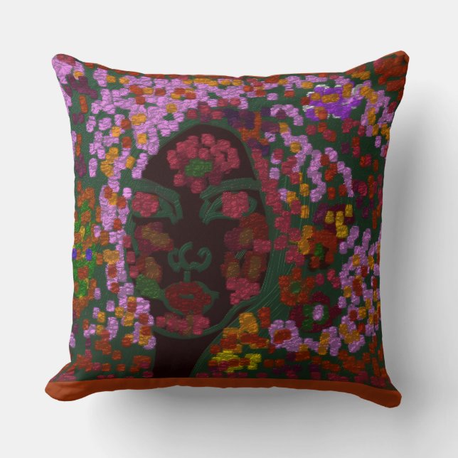 Floral Bride Throw Pillow (Front)
