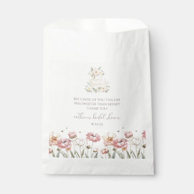 Floral Bride to Bee Bridal Shower Favour Bags (Front)