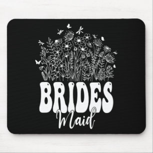 Floral Bridesmaid Bride Bridal Tee Wildflower Grap Mouse Pad