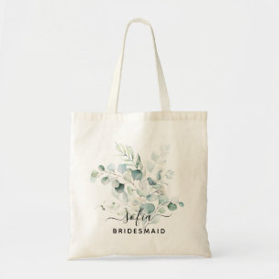 Floral Bridesmaid Mariage Sac fourre-tout bleu ver