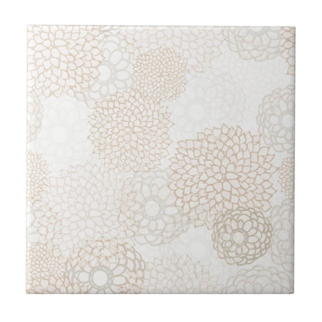 Floral Brown and White Tile (Front)