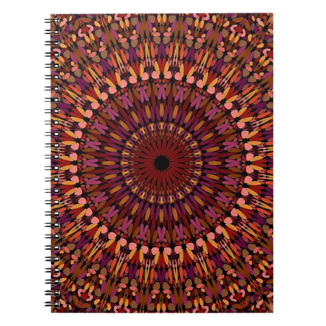 Floral Brown Mandala Design Notebook (Front)